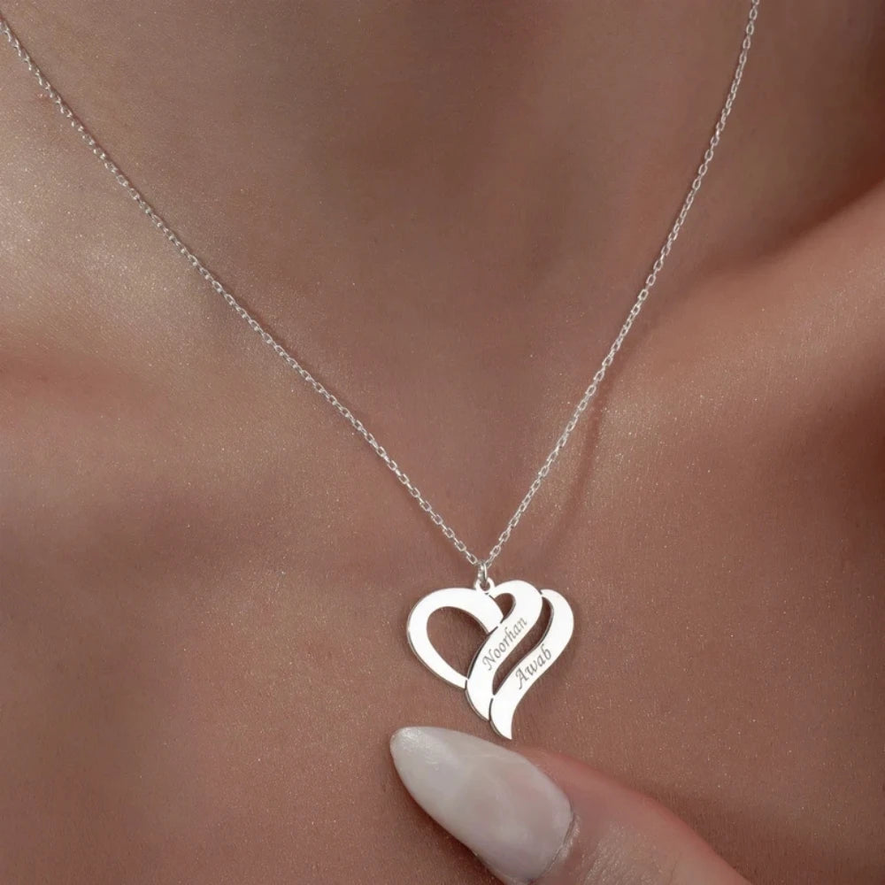 Gegraveerde ketting met harten