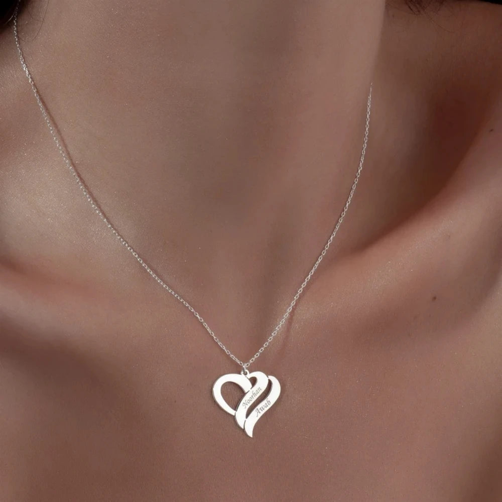 Gegraveerde ketting met harten