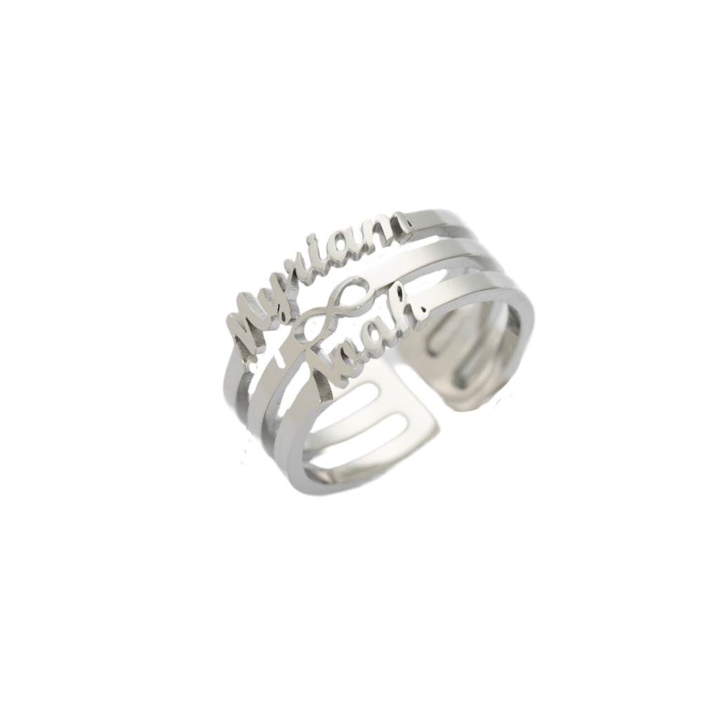 Infinity Ring Twee voornamen Zilver / 52
