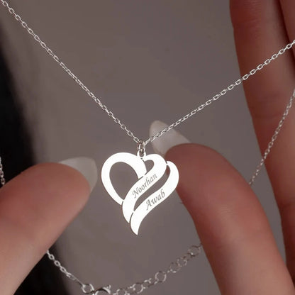 Gegraveerde ketting met harten