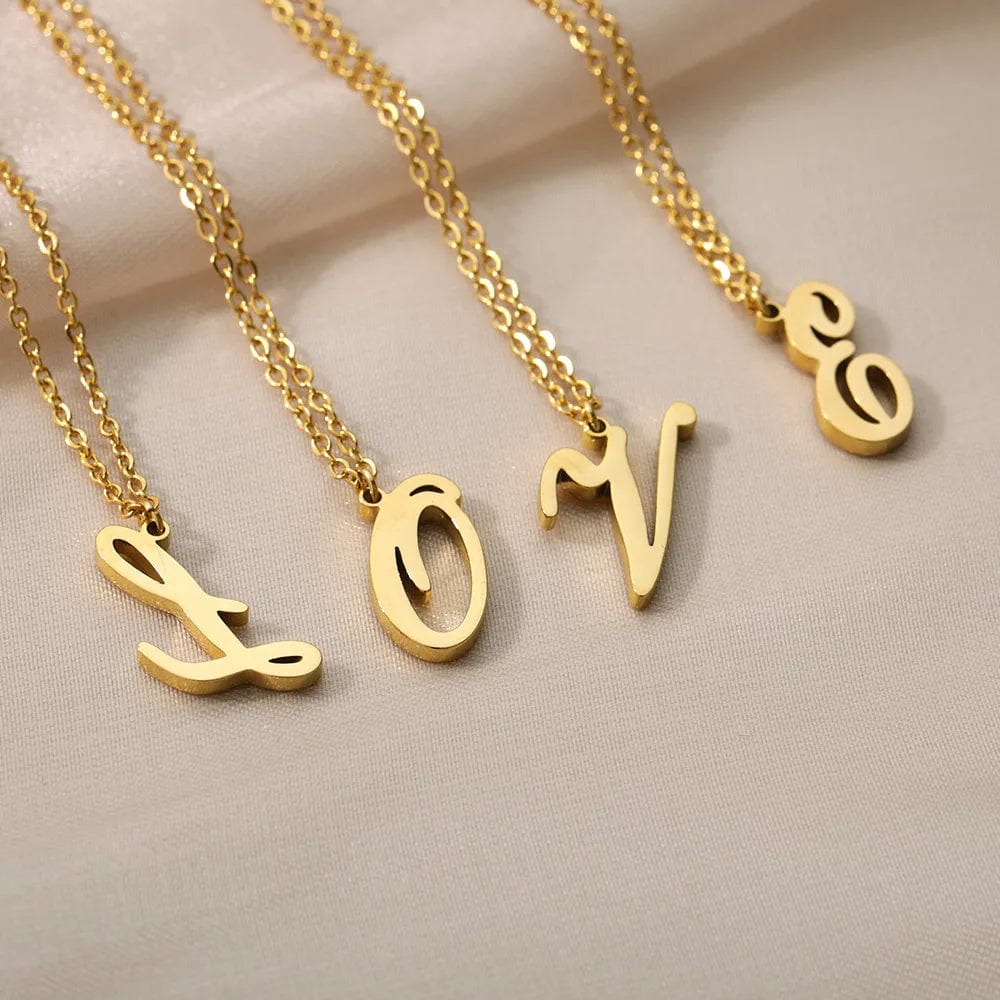 Gouden Initiaal Letter Ketting